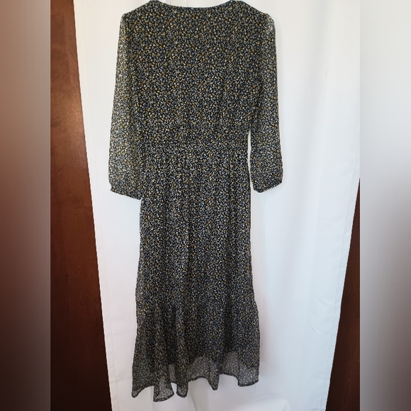 Abercrombie Fitch Ditsy Floral Maxi Dress Small Ruffle Faux Wrap Cottagecore - Picture 5 of 13